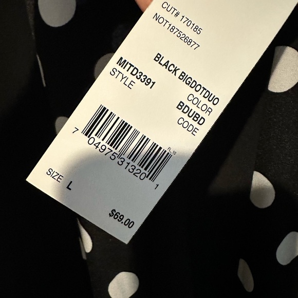 NY Collection Black and White Polka Dot Mini Dress - Picture 3 of 5